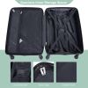 luggage 4-piece ABS lightweight suitcase with rotating wheels, 24 inch and 28 inch with TSA lock, (16/20/24/28) OLIVE GREEN - as Pic