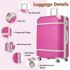 Hardshell Luggage Sets with Bags Lightweight Suitcase Double Spinner Wheels with TSA Lock ,Single Vintage Luggage 24 IN,Pink - as Pic