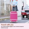 Hardshell Luggage Sets with Bags Lightweight Suitcase Double Spinner Wheels with TSA Lock ,Single Vintage Luggage 24 IN,Pink - as Pic