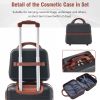 Hardshell Luggage Sets 3 Pieces 20"+24" Luggages and Cosmetic Case Spinner Suitcase with TSA Lock Lightweight,Black - as Pic