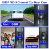 1080P FUD 3 Channel WiFi Dash Cam 170Â° Wide Angle Triple Car Camera With IR Night G-Sensor Motion Detection Loop Recording App Control Support 128G M