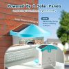VEVOR Smart Bird Feeder with Camera 2K HD AI Identify Bird Species Solar-Powered - 2 Panels on Roof Side - Blue