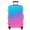 Hardshell Luggage Sets 3 Piece Gradient Color Expandable Suitcase with Spinner Wheels and TSA Lock Lightweight 20" 24" 28" Available,Blue and Red - as