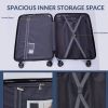 Hardshell Suitcase Spinner Wheels PP Luggage Sets Lightweight Suitcase with TSA Lock,3-Piece Set (20/24/28) ,Silver - as Pic