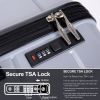Hardshell Suitcase Spinner Wheels PP Luggage Sets Lightweight Suitcase with TSA Lock,3-Piece Set (20/24/28) ,Silver - as Pic