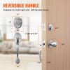 VEVOR Front Door Handle and Deadbolt Set, Satin Nickel Front Door Lock Set with Interior Knob, Adjustable Hole Spacing Single Cylinder Handleset