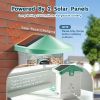 VEVOR Smart Bird Feeder with Camera 2K HD AI Identify Bird Species Solar-Powered - 2 Panels on Roof Side - Green