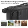 Luggage Sets ABS Hardshell 3pcs Luggage, Lightweight Durable Suitcase sets Spinner Wheels Suitcase with TSA Lock 20''24''28'' Available(Black) - Black