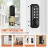 VEVOR Mechanical Keyless Entry Door Lock, 14 Digit Keypad, Outdoor Gate Door Locks Set with Surface-mounted Latch, Water-proof Zinc Alloy