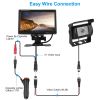 7In Screen Backup Camera System Vehicle Rear View Monitor Kit IP67 Waterproof Car Parking Reverse System with Night Vision for Car Trunk Van SUV - Wit