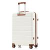 Premium ABS Travel Luggage Set , 3-Piece TSA Lock Suitcase Ensemble with 20, 24, and 28 Inch Sizes with 360Â° Spinner Wheels, White - as Pic