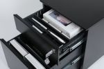 2 Drawer Mobile File Cabinet with Lock Metal Filing Cabinet for Legal/Letter/A4/F4 Size, Fully Assembled Include Wheels, Home/Office Design - biack
