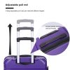 Hardshell Suitcase Spinner Wheels PP Luggage Sets Lightweight Durable Suitcase with TSA Lock,3-Piece Set (20/24/28) ,Purple - as Pic