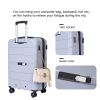 Hardshell Suitcase Spinner Wheels PP Luggage Sets Lightweight Suitcase with TSA Lock,3-Piece Set (20/24/28) ,Silver - as Pic