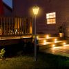 Outsunny 94.5" Outdoor Solar Lamp Post Light, Aluminum Floor Lamp, Solar Powered Vintage Street Light for Garden, Lawn, Pathway, Driveway, Black - Bla