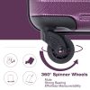 Expandable 3 Piece Luggage Sets PC Lightweight & Durable Suitcase with Two Hooks, Spinner Wheels, TSA Lock, (21/25/29) Dark Purple - as Pic