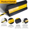 Heavy Duty Rubber Wheel Chocks Tire Chocks Wheel Immobilizers with Nylon Rope Yellow Reflective Stripes for RVs Trucks Trailers Small Airplanes - blac