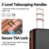 Hardshell Luggage Sets 3 Piece double spinner 8 wheels Suitcase with TSA Lock Lightweight 20''24''28'' - as Pic