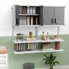 Metal Wall Cabinet with Lock and 3 Adjustable Shelves - as show