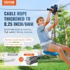 VEVOR Zipline Kit for Kids and Adult, 100 ft Zip Line Kits Up to 500 lb, Backyard Outdoor Quick Setup Zipline, Playground Entertainment with Stainless