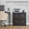 Vinsetto Lateral Filing Dresser 2 Lockable Drawers Walnut for Home Office - default