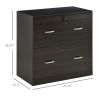 Vinsetto Lateral Filing Dresser 2 Lockable Drawers Walnut for Home Office - default