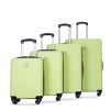 luggage 4-piece ABS lightweight suitcase with rotating wheels, 24 inch and 28 inch with TSA lock, (16/20/24/28) FLUORESCENT GREEN - as Pic