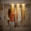 2Pack Rechargeable Cabinet Light Motion Sensor Light Cordless LED Closet Lamp 3 Colors Dimmable Light for Kitchen Cabinet - 40CM - Silver
