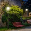 Outsunny Solar Post Light 94.5" Outdoor Vintage Street Lamp Solar Powered for Garden Pathway Driveway Black - Black