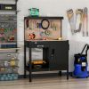 Multipurpose Tool Table, Storage Cabinet with Keys Workshop Tool Table with Slide Drawer. - as picture