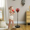 Qaba Height Adjustable Punching Bag for Kids w/ Stand & Boxing Gloves for 5-10 Years, Red | Aosom - Red