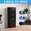 Gun Safes For Home Rifle And Pistols, Fingerprint Electronic Safe With Quick Access, Detachable Partition, No Assembly Required, Black - as picture