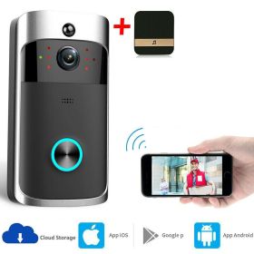 Smart Wireless WiFi Video Doorbell Phone Door Ring Intercom Security Camera Bell - Doorbell + Chime
