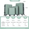 luggage 4-piece ABS lightweight suitcase with rotating wheels, 24 inch and 28 inch with TSA lock, (16/20/24/28) OLIVE GREEN - as Pic