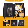 3 Piece Luggage Sets ABS Lightweight Suitcase with Two Hooks, Spinner Wheels, TSA Lock, (20/24/28) ORANGE - as Pic