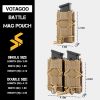 9mm Molle Mag Pouch Open-Top Pistol Mag Pouch Adjustable Mag Pouch Compatible With Various MOLLE Tactical Belts - Single - Black