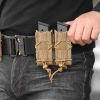9mm Molle Mag Pouch Open-Top Pistol Mag Pouch Adjustable Mag Pouch Compatible With Various MOLLE Tactical Belts - Single - Black
