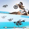 4DRC V14 RC Drone WIFI FPV 4K HD Wide Angle Dual Camera Quadcopter Portable With Bag ,2 Batteries Drone For Beginner,Headless Mode,Gesture Photo - BLA