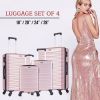Hardshell Luggage Sets Suitcase ABS Lightweight with Spinner Wheels and TSA Lock Blue - as picture