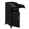 Hair Salon Storage Cart with Wheels & 3 Hair Dryer Holders & 4 Drawers & Lock & 2 Keys, Hairdressing Tools Station Mobile Makeup Case Black - as pictu