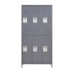 6 Door 72"H Metal Lockers With Lock for Employees,Storage Locker Cabinet for Home Gym Office School Garage,Gray - as Pic