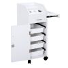 Hair Salon Storage Cart with Wheels & 3 Hair Dryer Holders & 4 Drawers & Lock & 2 Keys, Hairdressing Tools Station Mobile Makeup Case White - as pictu