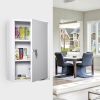 Kleankin Medicine Cabinet Steel Wall Mount 24x16 3-Tier Storage Lockable White - White