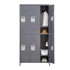 6 Door 72"H Metal Lockers With Lock for Employees,Storage Locker Cabinet for Home Gym Office School Garage,Gray - as Pic