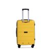 Hardshell Suitcase Spinner Wheels PP Luggage Sets Lightweight Durable Suitcase with TSA Lock,3-Piece Set (20/24/28) ,Yellow - as Pic