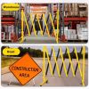 Metal Expandable Barricade, 23FT Traffic Barricade with Casters, Retractable Security Gate, Portable Driveway Gate Outdoor Barricade Fence for Constru