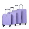 luggage 4-piece ABS lightweight suitcase with rotating wheels, 24 inch and 28 inch with TSA lock, (16/20/24/28) LIGHT PURPLE - as Pic