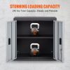 VEVOR Foldable Wall Cabinet, Metal Garage Cabinet Wall Mounted 26' Small Cabinet 240 LBS Loading Capacity Adjustable Shelf Magnetic Door File Locker f