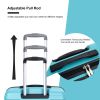 Expandable 3 Piece Luggage Sets PC Lightweight & Durable Suitcase with Two Hooks, Spinner Wheels, TSA Lock, (21/25/29) AQUA BLUE - as Pic