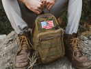 Tactical USA Flag Patch with Detachable Backing - Red White & Blue